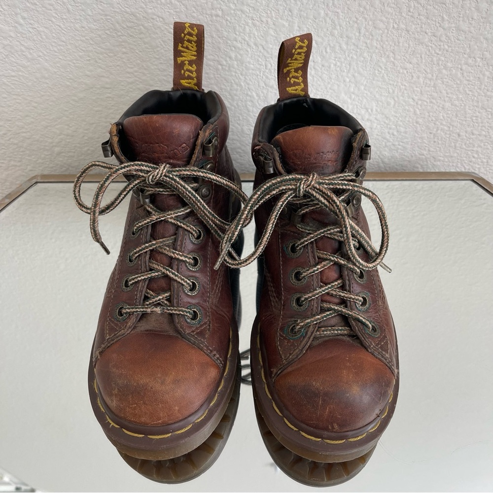 !SOLD! DR. MARTENS Vintage Y2K Brown Leather 8287 Chunky Grunge Ankle Boots - Picture 7 of 12